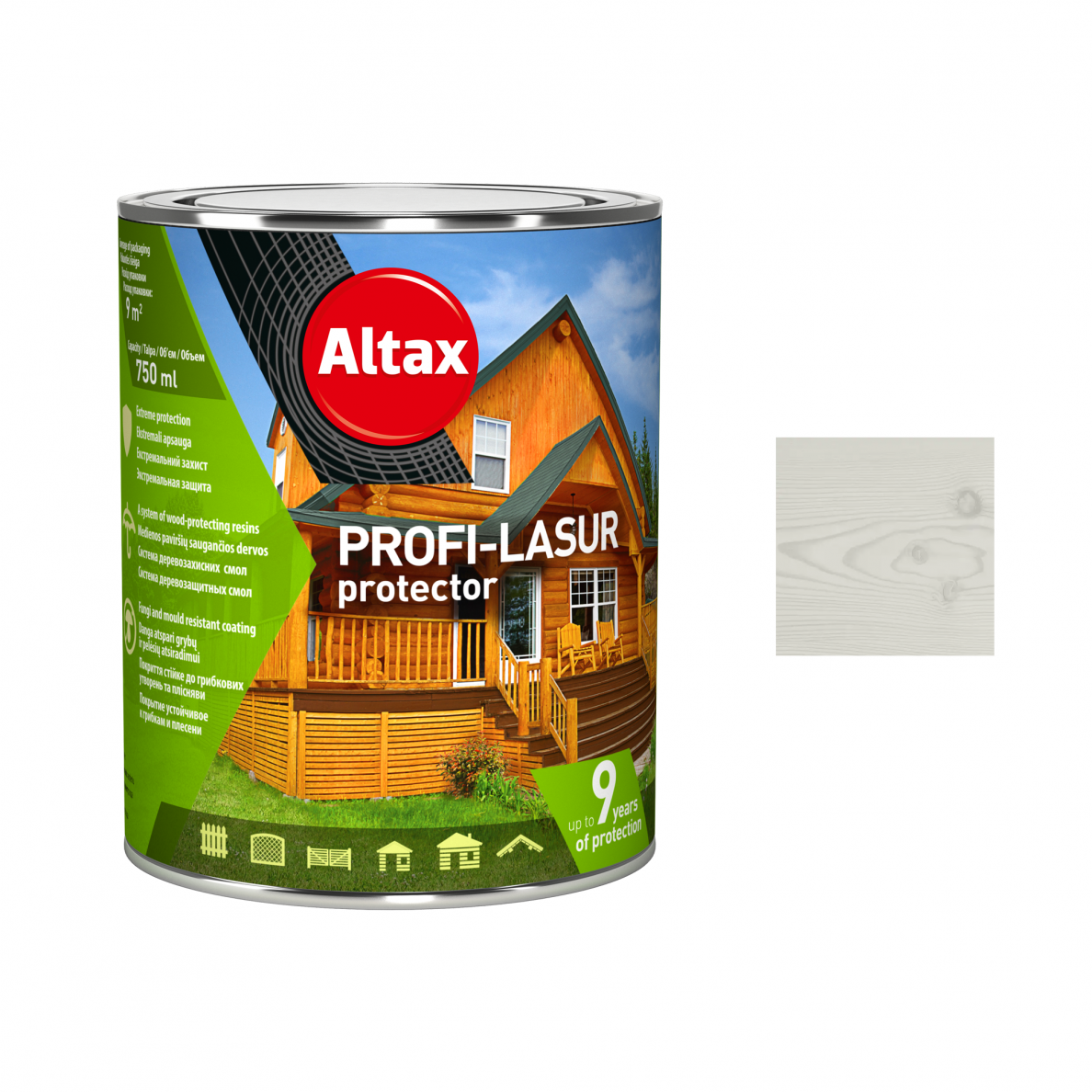 Medienos impregnantas ALTAX Profi Lasur, 0,75l balta sp. Medienos impregnantas ALTAX Profi Lasur, 0,75l balta sp.