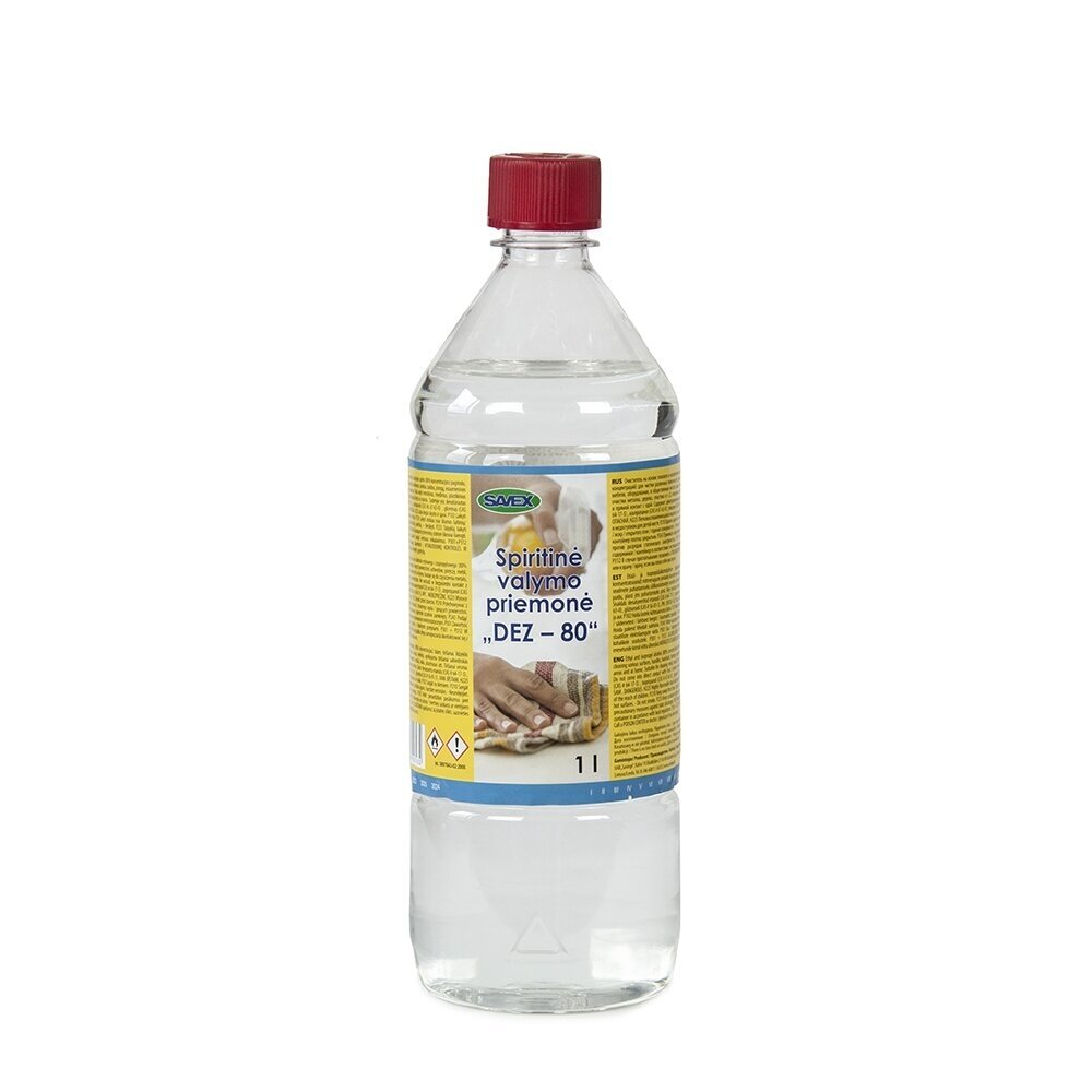 Spiritinė valymo priemonė SAVEX DEZ-80, 1l Spiritinė valymo priemonė SAVEX DEZ-80, 1l