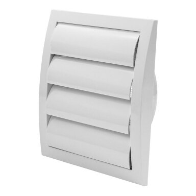 Ventiliacinės grotelės plastikinės su žaliuzėmis EUROPLAST ND12Z, 190x190mm Ø125mm