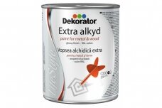 Blizgi alkidinė emalė DEKORATOR EXTRA RAL3020 raudona, 2,5 L