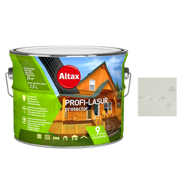 Medienos impregnantas ALTAX Profi Lasur, 2,5l balta sp. Medienos impregnantas ALTAX Profi Lasur, 2,5l balta sp.