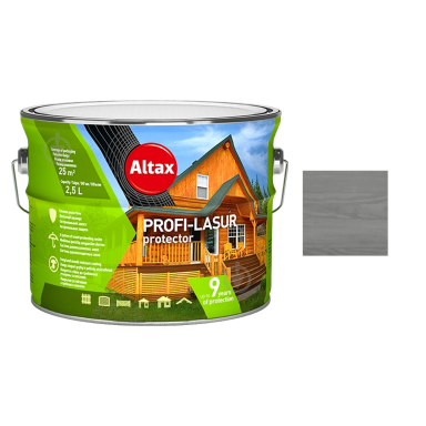 Medienos impregnantas ALTAX Profi Lasur, 2,5l pilka sp.