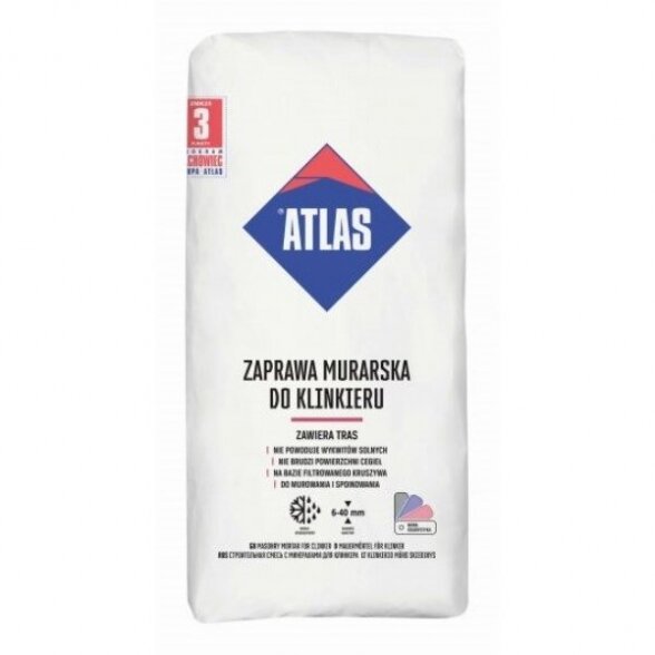 Klinkerio mūro mišinys ATLAS ZM-Antracytowo-391, 25kg juoda sp. Klinkerio mūro mišinys ATLAS ZM-Antracytowo-391, 25kg juoda sp.