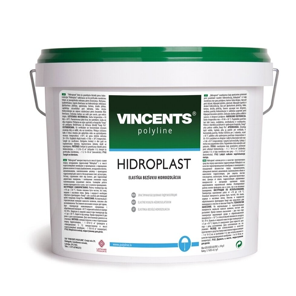 Hidroizoliacja VINCENTS POLYLINE Hidroplast, 4kg Hidroizoliacja VINCENTS POLYLINE Hidroplast, 4kg