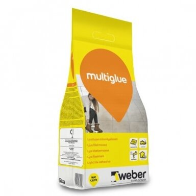 Klijai plytelėms elastingi WEBER MultiGlue 5kg Klijai plytelėms elastingi WEBER MultiGlue 5kg