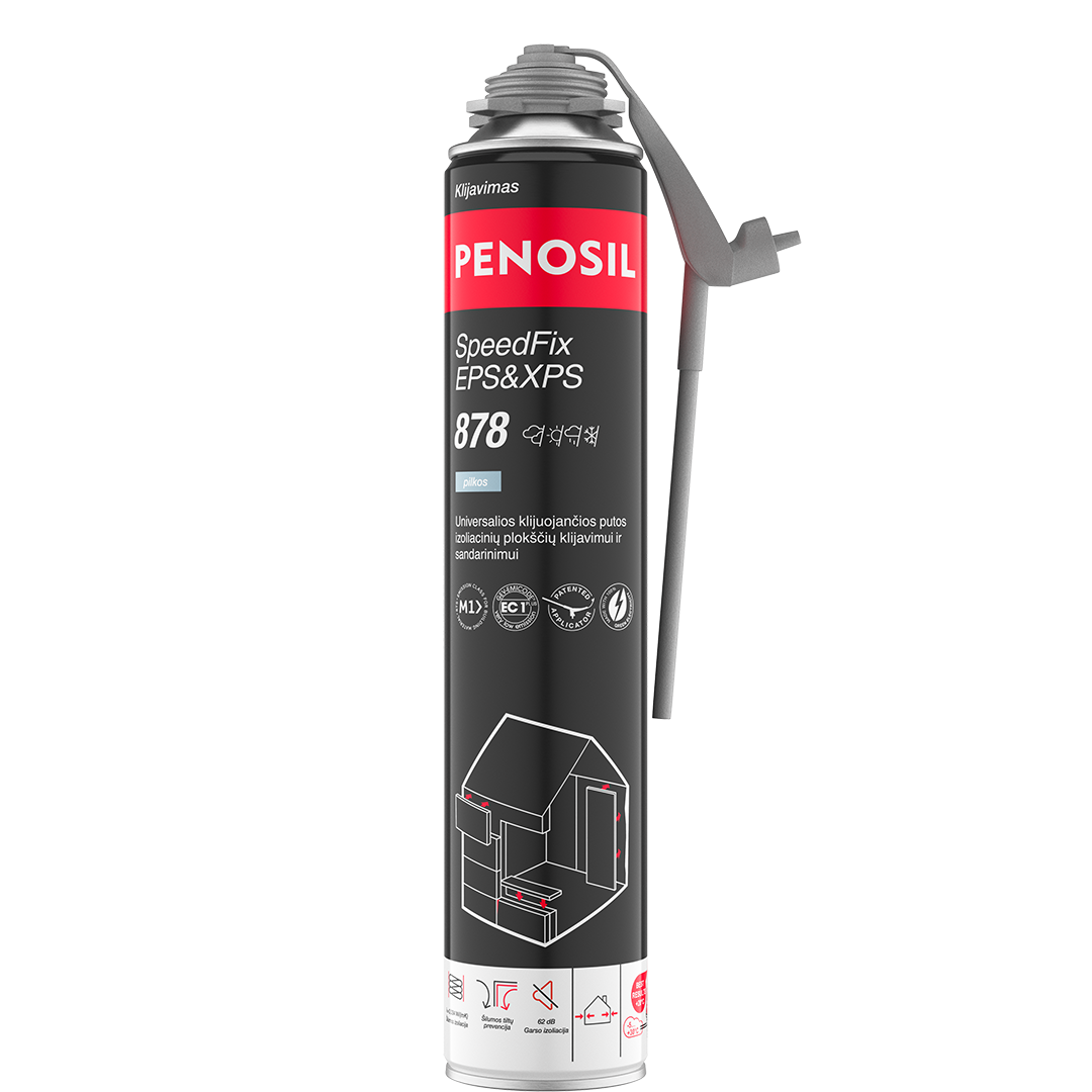 Universalios klijuojančios putos PENOSIL SpeedFix EPS&XPS 878, 750ml pilka sp. Universalios klijuojančios putos PENOSIL SpeedFix EPS&XPS 878, 750ml pilka sp.