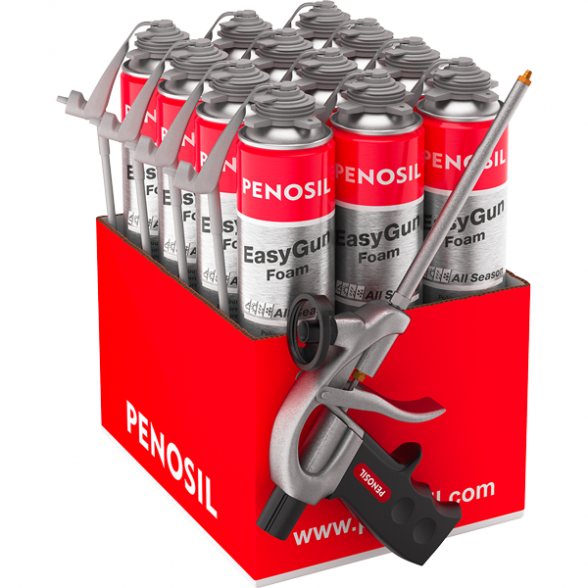 Pistoletinės putos 12vnt. ir pistoletas PENOSIL EasyGun All Season, 750ml Pistoletinės putos 12vnt. ir pistoletas PENOSIL EasyGun All Season, 750ml