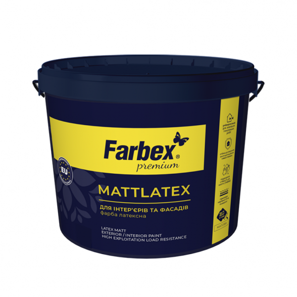 Lateksiniai dažai FARBEX Mattlatex, 7kg balta sp.