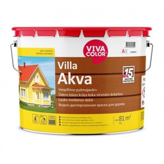 Dažai medienai VIVACOLOR Villa Akva A bazė, 9l balta sp. Dažai medienai VIVACOLOR Villa Akva A bazė, 9l balta sp.