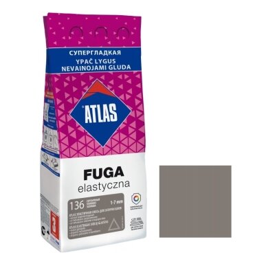 Elastingas glaistas plytelėms ATLAS 136, 2kg sidabrinė sp.