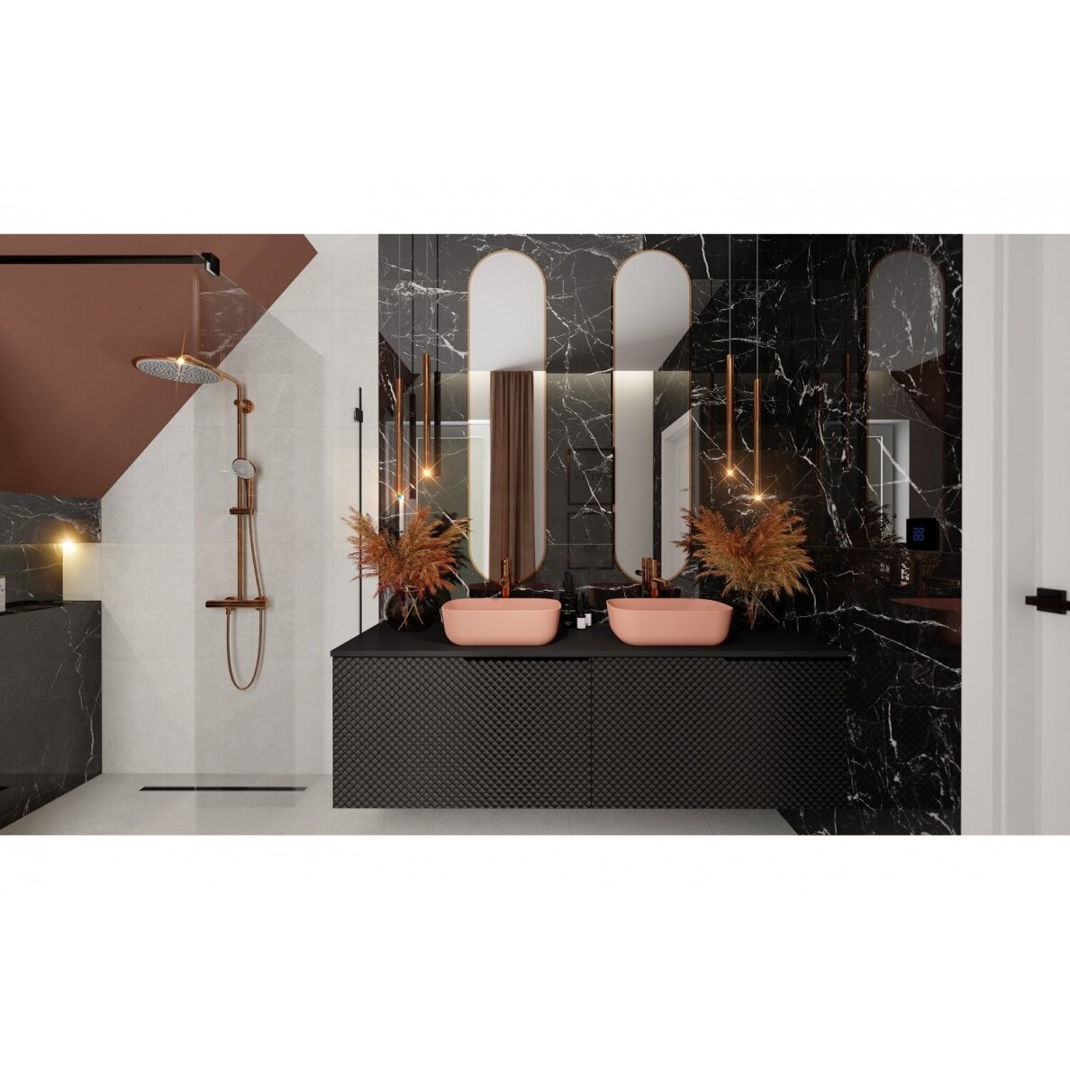 Pakabinama spintelė su marmuriniu stalviršiu ELITA Glam, 90cm 2 Pakabinama spintelė su marmuriniu stalviršiu ELITA Glam, 90cm 2