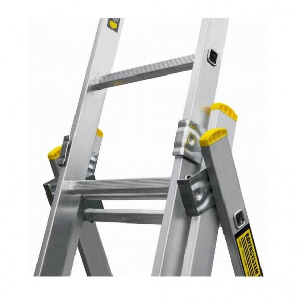 Universalios aliuminės kopėčios BAYERSYSTEM BS-DW, 3x14 pakopų 1 Universalios aliuminės kopėčios BAYERSYSTEM BS-DW, 3x14 pakopų 1