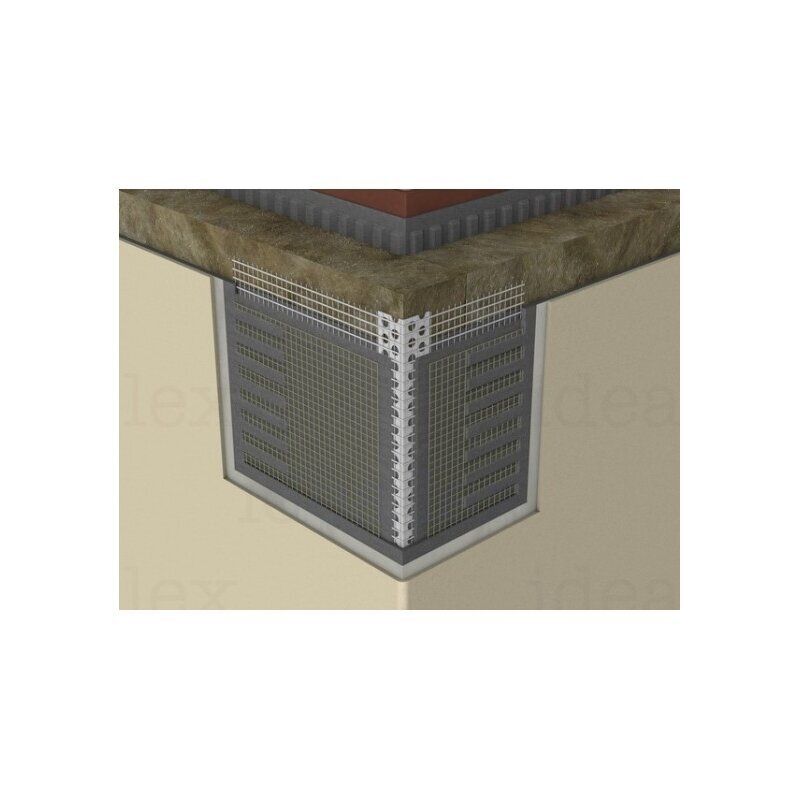 PVC kampinis profilis su tinkleliu EC-100/150-25, 100x150mm 2,5m 2 PVC kampinis profilis su tinkleliu EC-100/150-25, 100x150mm 2,5m 2