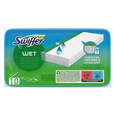 Šlapios šluostės papildymas SWIFFER Sweeper, 10vnt.