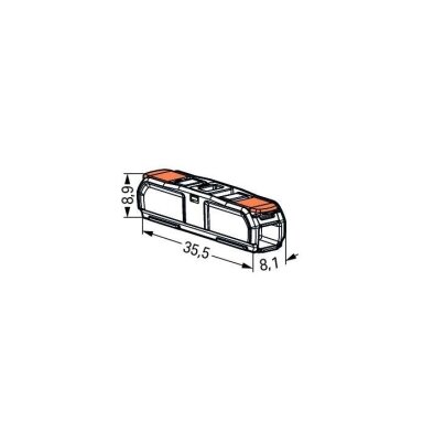 Dvipusė universali spyruoklinė jungtis WAGO 221-2411, 2x0.2-4mm² Dvipusė universali spyruoklinė jungtis WAGO 221-2411, 2x0.2-4mm²