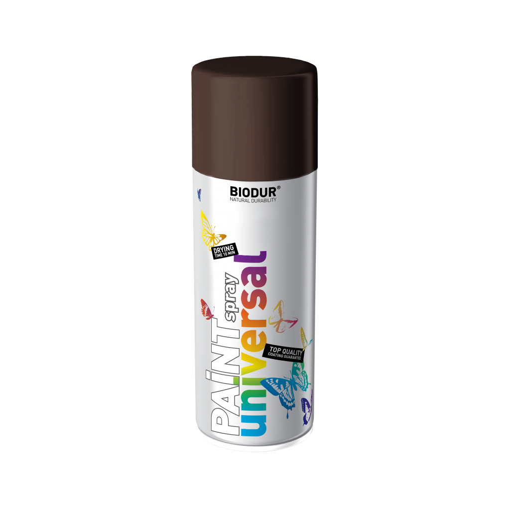 Aerozolinė emalė BIODUR Universal, 400ml tamsiai ruda sp. RAL8017 Aerozolinė emalė BIODUR Universal, 400ml tamsiai ruda sp. RAL8017