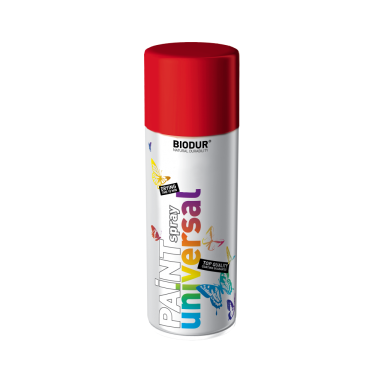 Aerozolinė emalė BIODUR Universal, 400ml raudona sp. RAL3020