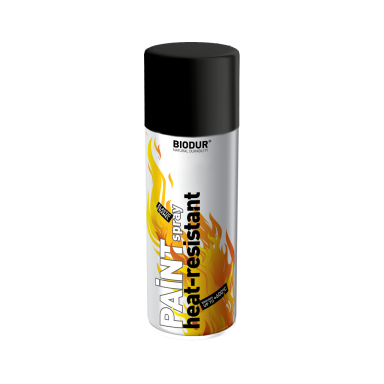Karščiui atspari emalė BIODUR Heat Resistant, 400ml juoda sp. RAL9005 Karščiui atspari emalė BIODUR Heat Resistant, 400ml juoda sp. RAL9005