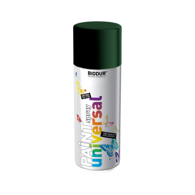 Aerozolinė emalė BIODUR Universal, 400ml tamsiai žalia sp. RAL6005 Aerozolinė emalė BIODUR Universal, 400ml tamsiai žalia sp. RAL6005