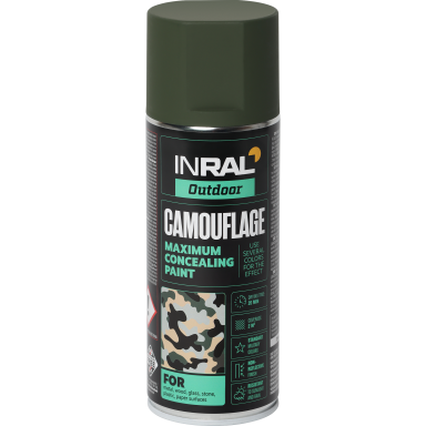 Aerozoliniai dažai INRAL Camouflage, 400ml brinzinė žalia sp. matiniai