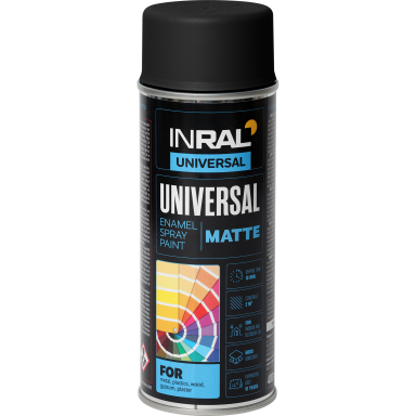 Aerozoliniai dažai INRAL Universal, 400ml juoda sp. matiniai