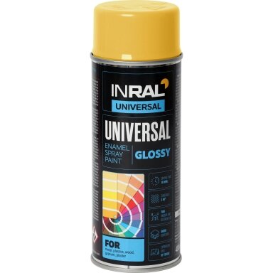 Aerozoliniai dažai INRAL UNIVERSAL, šviesiai geltona (RAL1003), 400ml