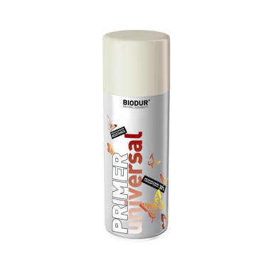 Aerozolinis gruntas BIODUR Primer Universal, 400ml balta sp. Aerozolinis gruntas BIODUR Primer Universal, 400ml balta sp.