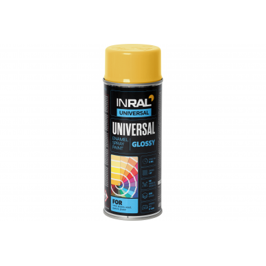 Aerozoliniai dažai INRAL UNIVERSAL, šviesiai geltona (RAL1003), 400ml
