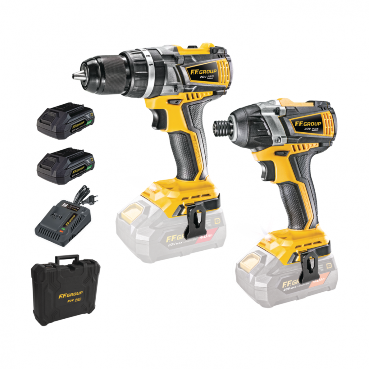 Akumuliatorinių suktuvų rinkinys FF GROUP CHD/60-BL 20V Pro & CΙD/200-BL 20V Plus Akumuliatorinių suktuvų rinkinys FF GROUP CHD/60-BL 20V Pro & CΙD/200-BL 20V Plus
