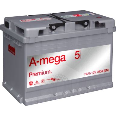 Akumuliatorius A-MEGA PREMIUM 12V 74Ah 760A EN