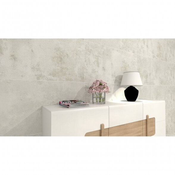 Akmens masės plytelės Torano White Mat, 119,8x59,8cm 1