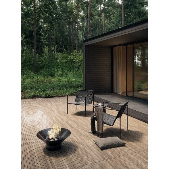 Terasinės akmens masės plytelės Wood Deck STR, 59,8x59,8 cm 1