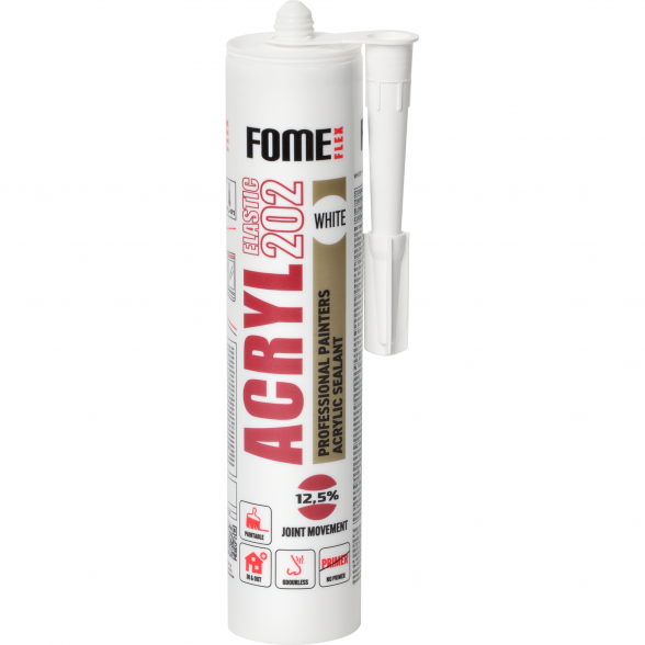 Akrilinis hermetikas FOME FLEX Acryl 202, 310ml balta sp. Akrilinis hermetikas FOME FLEX Acryl 202, 310ml balta sp.