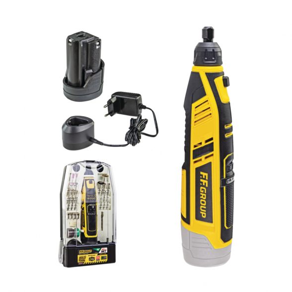 Akumuliatorinis daugiafunkcinis įrankis FF GROUP CMG 12V Easy, 2,0Ah su priedais Akumuliatorinis daugiafunkcinis įrankis FF GROUP CMG 12V Easy, 2,0Ah su priedais