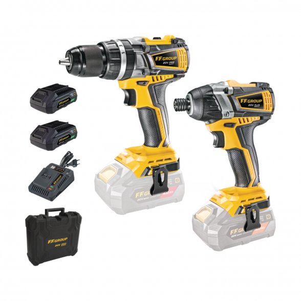 Akumuliatorinių suktuvų rinkinys FF GROUP CHD/60-BL 20V Pro & CΙD/200-BL 20V Plus