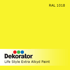Alkidinė emalė DEKORATOR Extra, 0,75l geltona sp. 1 Alkidinė emalė DEKORATOR Extra, 0,75l geltona sp. 1