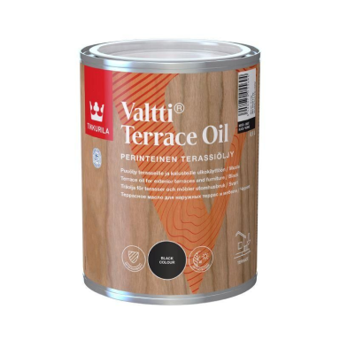 Aliejus medienai TIKKURILA Valtti Terrace Oil, 0,9l juoda sp.