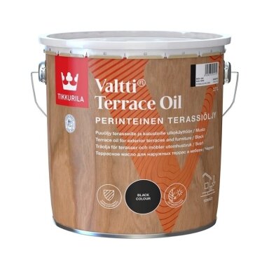 Aliejus medienai TIKKURILA Valtti Terrace Oil, 2,7l juoda sp. Aliejus medienai TIKKURILA Valtti Terrace Oil, 2,7l juoda sp.