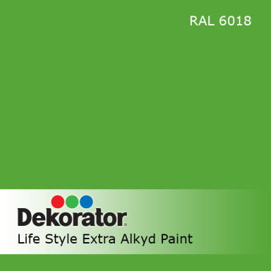 Alkidinė emalė DEKORATOR Extra, 0,75l šviesiai žalia sp.