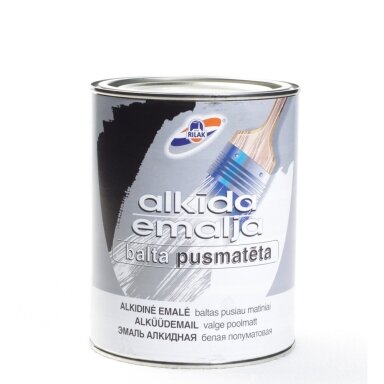 Alkidiniai dažai RILAK A bazė, 0,9l balta sp. pusiau matiniai