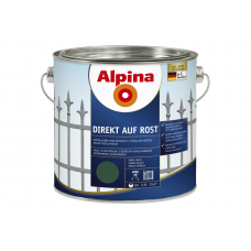 Metalo dažai ALPINA Direkt Auf Rost, 2,5l žali