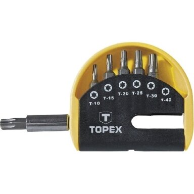 Antgaliai atsuktuvui su laikikliu TOPEX 39D351 Torx, 7vnt