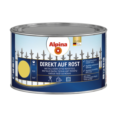 Metalo dažai ALPINA Direkt Auf Rost, 300ml geltona sp. Metalo dažai ALPINA Direkt Auf Rost, 300ml geltona sp.