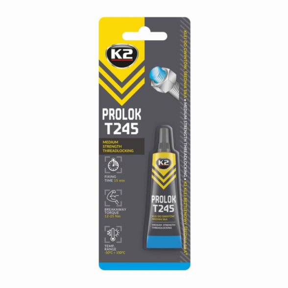 Anaerobiniai klijai K2 PROLOK vidutinio stiprumo, 6 ml