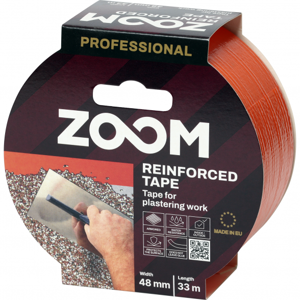 Armuota PVC fasadinė juosta tinkavimo darbams ZOOM, 48mm 33m Armuota PVC fasadinė juosta tinkavimo darbams ZOOM, 48mm 33m