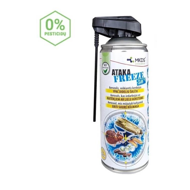 Šalčio aerozolis nuo kenkėjų MKDS Ataka Freeze, 400ml Šalčio aerozolis nuo kenkėjų MKDS Ataka Freeze, 400ml