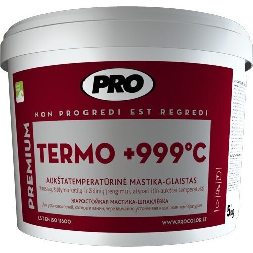 Aukštatemperatūrinė mastika-glaistas PRO Termo +999°C, 5kg