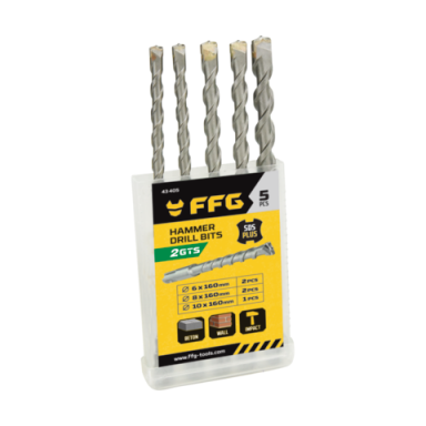 Betono grąžtų rinkinys FF GROUP 43405, 5vnt