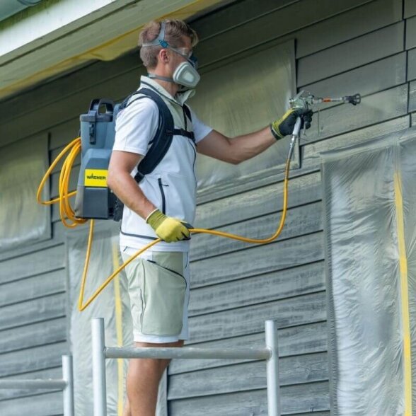 Beoris akumuliatorinis dažų purkštuvas WAGNER SprayPack (kuprinė), 18V 7