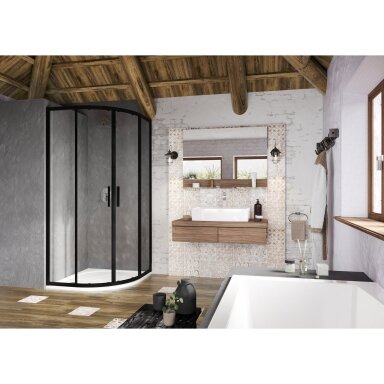 Dušo kabina RAVAK Blix Slim BLSCP4, 80x80cm juoda ir skaidrus stiklas Dušo kabina RAVAK Blix Slim BLSCP4, 80x80cm juoda ir skaidrus stiklas